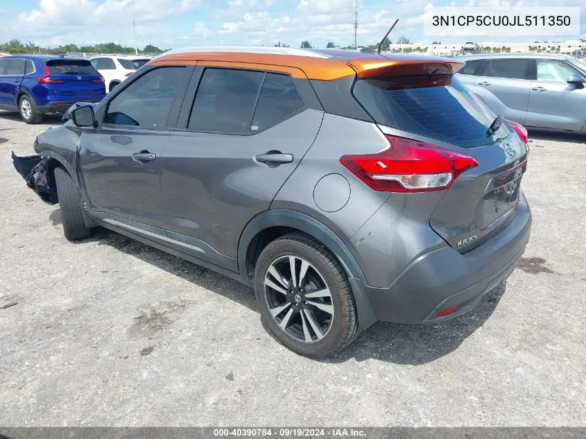 2018 Nissan Kicks Sr VIN: 3N1CP5CU0JL511350 Lot: 40390784