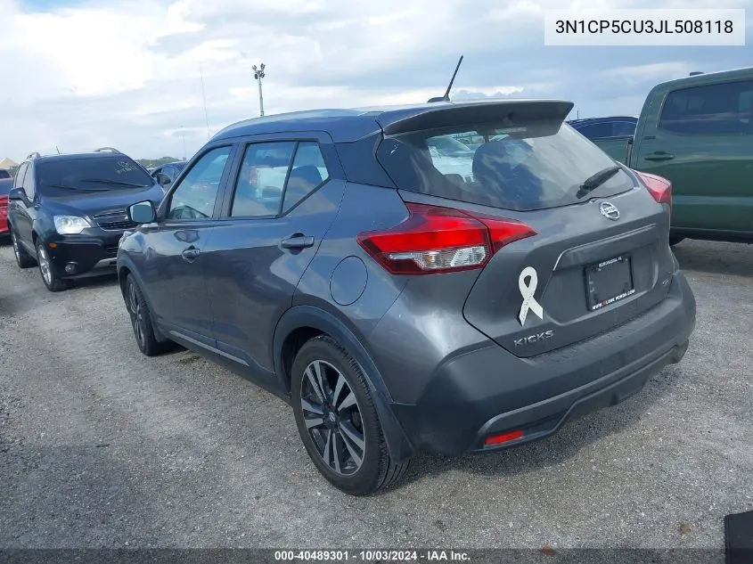 2018 Nissan Kicks Sr VIN: 3N1CP5CU3JL508118 Lot: 40489301