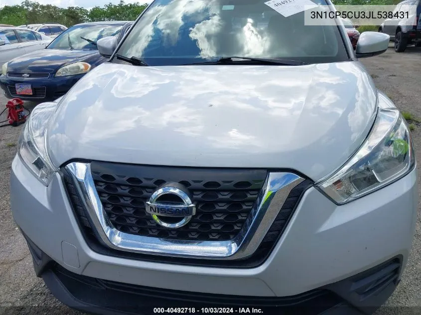 2018 Nissan Kicks Sv VIN: 3N1CP5CU3JL538431 Lot: 40492718