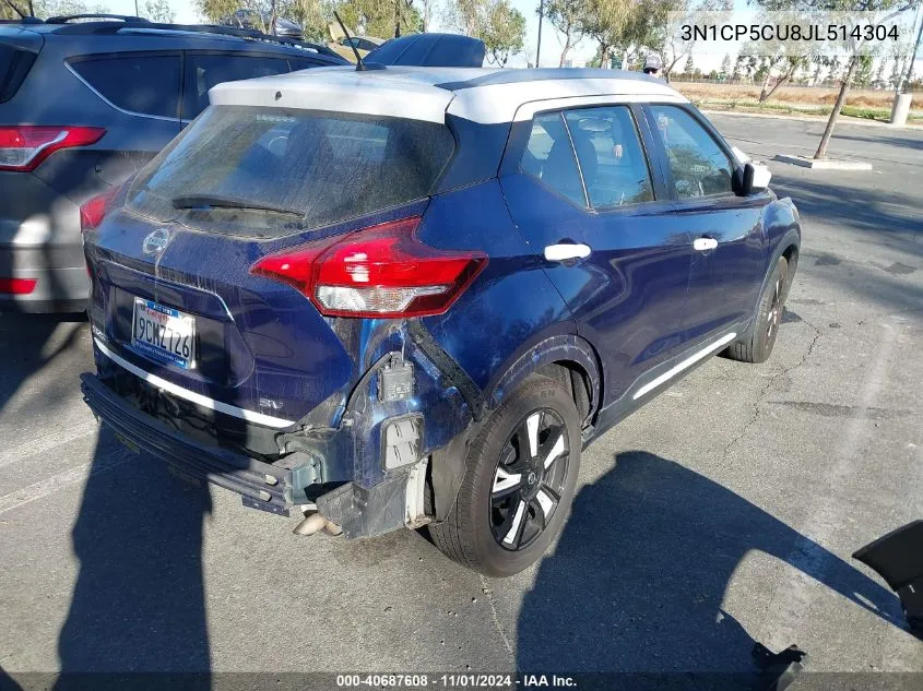 2018 Nissan Kicks Sv VIN: 3N1CP5CU8JL514304 Lot: 40687608