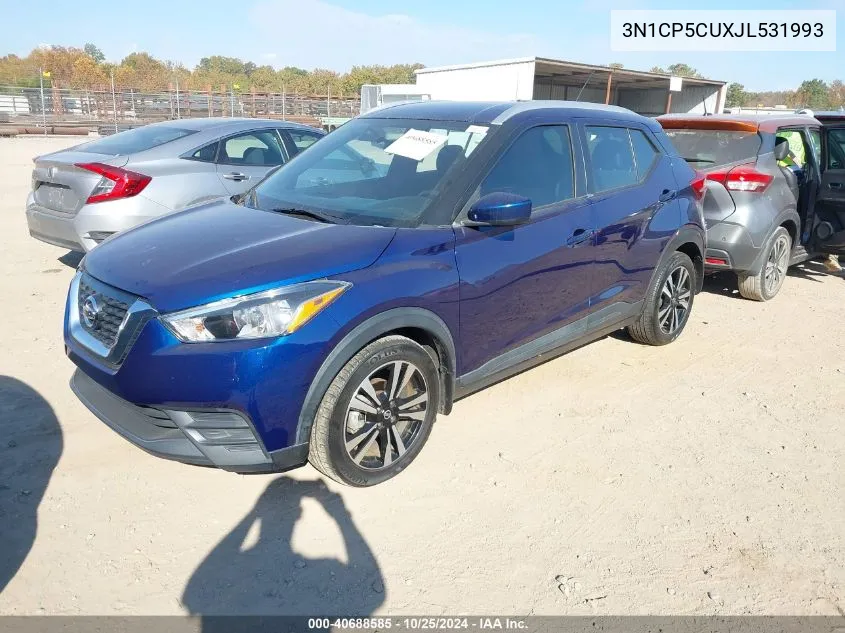 2018 Nissan Kicks Sv VIN: 3N1CP5CUXJL531993 Lot: 40688585