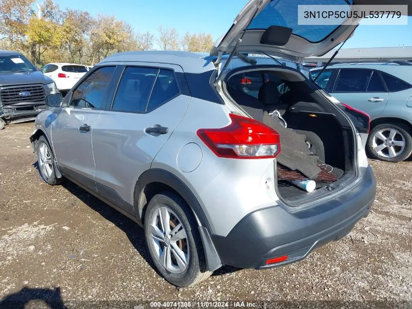 2018 Nissan Kicks S VIN: 3N1CP5CU5JL537779 Lot: 40741305