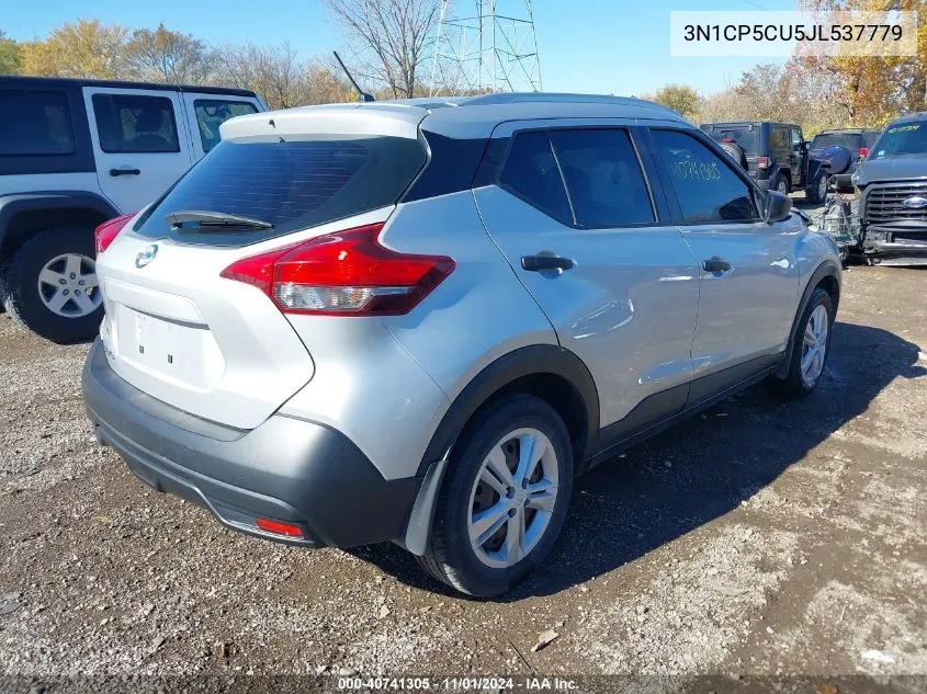 2018 Nissan Kicks S VIN: 3N1CP5CU5JL537779 Lot: 40741305