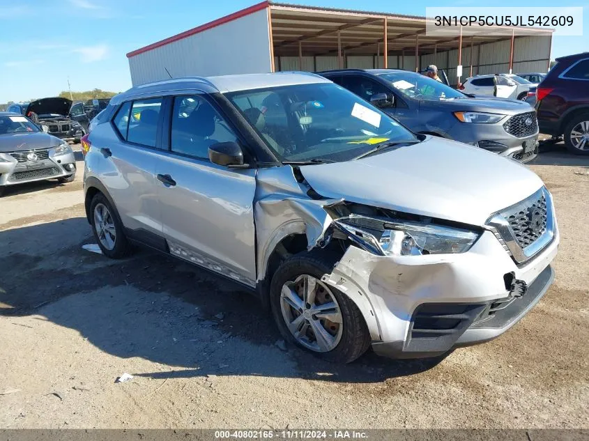 2018 Nissan Kicks S VIN: 3N1CP5CU5JL542609 Lot: 40802165