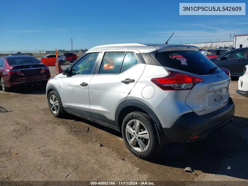 2018 Nissan Kicks S VIN: 3N1CP5CU5JL542609 Lot: 40802165