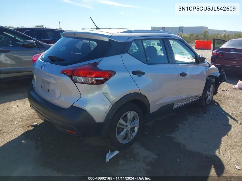 2018 Nissan Kicks S VIN: 3N1CP5CU5JL542609 Lot: 40802165