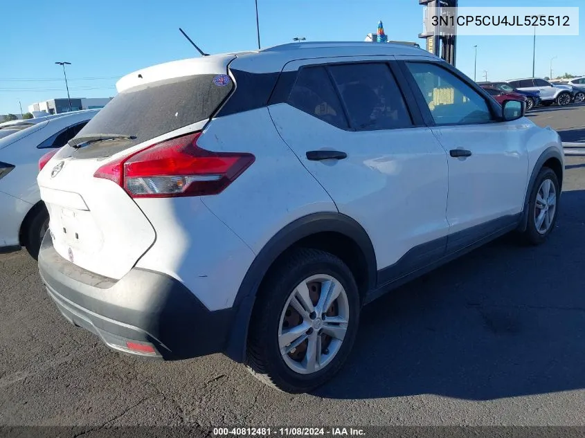 2018 Nissan Kicks S VIN: 3N1CP5CU4JL525512 Lot: 40812481