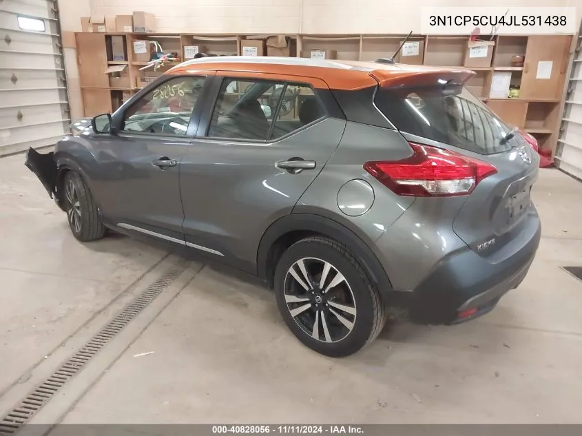 2018 Nissan Kicks Sr VIN: 3N1CP5CU4JL531438 Lot: 40828056