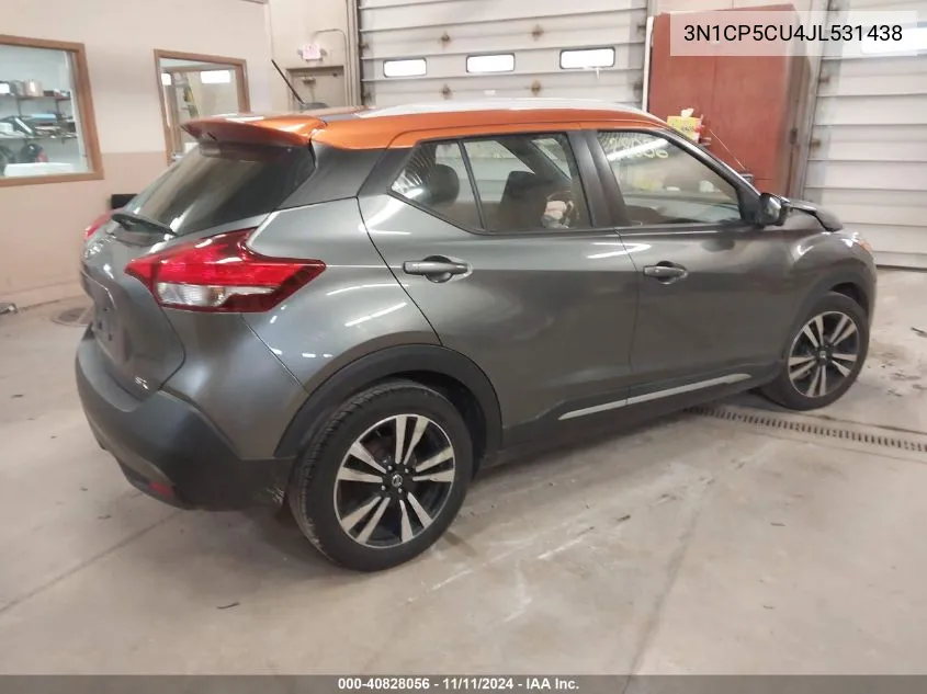 2018 Nissan Kicks Sr VIN: 3N1CP5CU4JL531438 Lot: 40828056