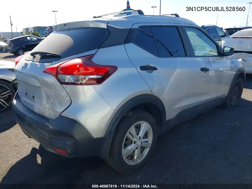 2018 Nissan Kicks S VIN: 3N1CP5CU8JL528560 Lot: 40867819