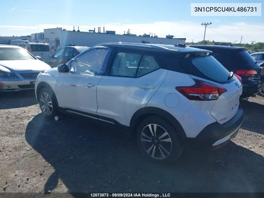 2019 Nissan Kicks VIN: 3N1CP5CU4KL486731 Lot: 12073873