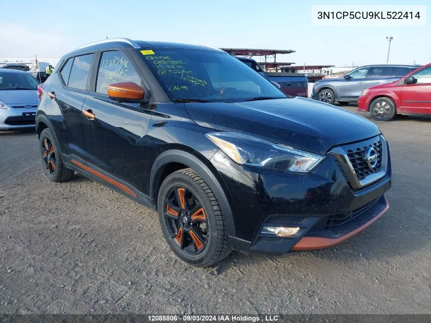 3N1CP5CU9KL522414 2019 Nissan Kicks S/Sr/Sv