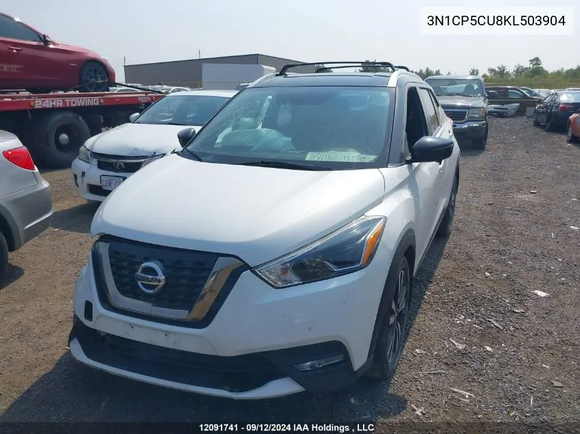 2019 Nissan Kicks VIN: 3N1CP5CU8KL503904 Lot: 12091741