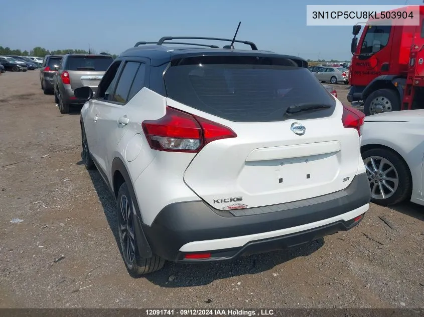 2019 Nissan Kicks VIN: 3N1CP5CU8KL503904 Lot: 12091741