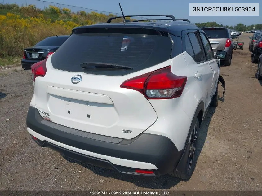 2019 Nissan Kicks VIN: 3N1CP5CU8KL503904 Lot: 12091741