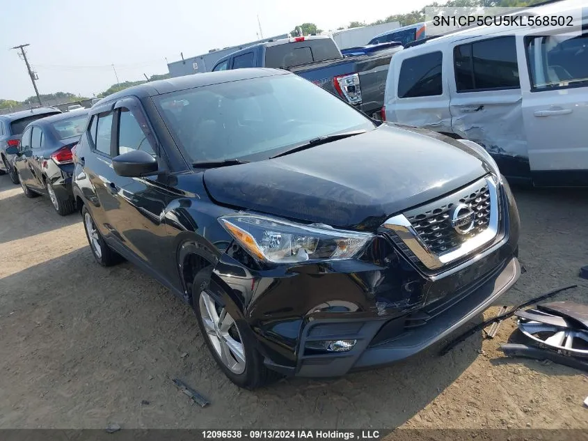 2019 Nissan Kicks VIN: 3N1CP5CU5KL568502 Lot: 12096538