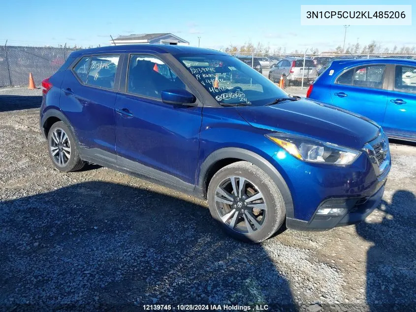 2019 Nissan Kicks S/Sr/Sv VIN: 3N1CP5CU2KL485206 Lot: 12139745