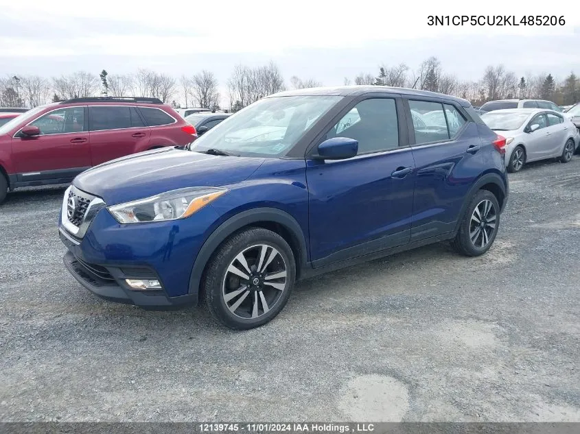 2019 Nissan Kicks S/Sr/Sv VIN: 3N1CP5CU2KL485206 Lot: 12139745