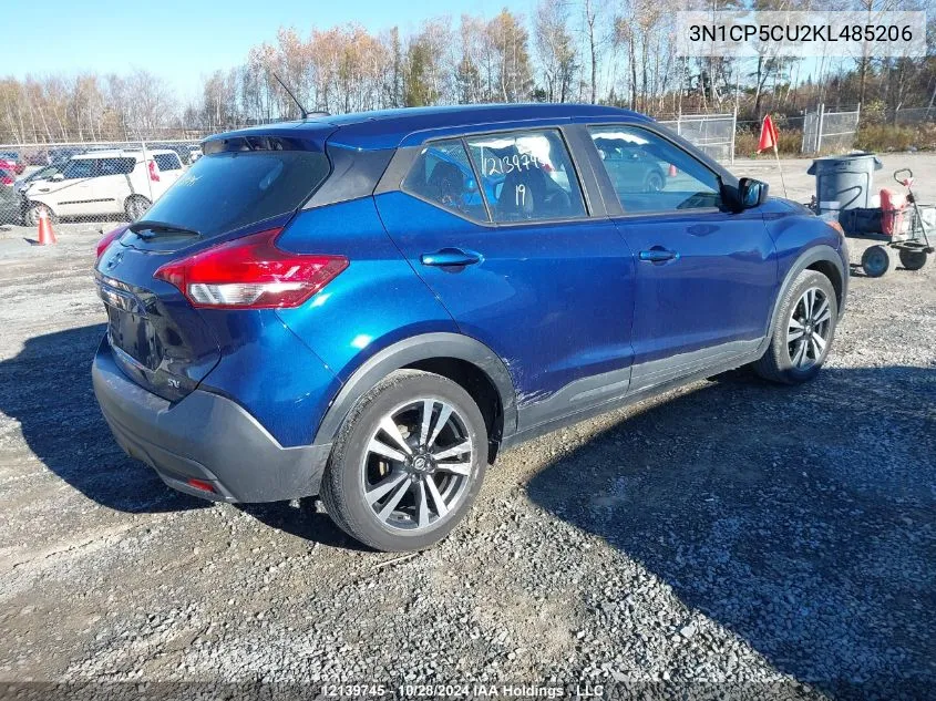 2019 Nissan Kicks S/Sr/Sv VIN: 3N1CP5CU2KL485206 Lot: 12139745