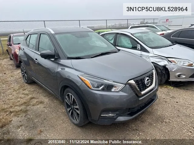 2019 Nissan Kicks Sr VIN: 3N1CP5CU8KL528964 Lot: 20183840