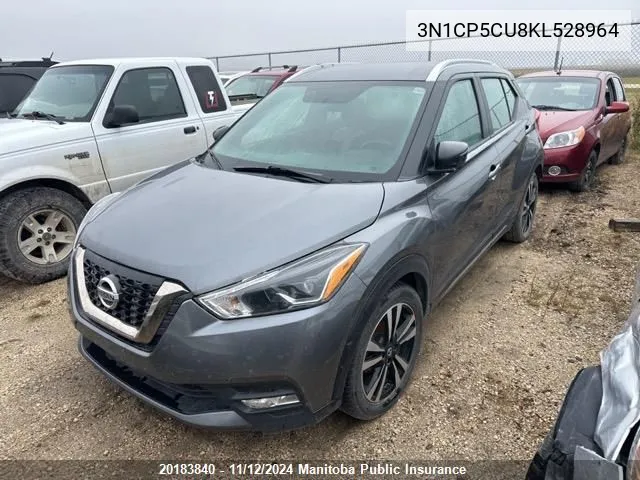 2019 Nissan Kicks Sr VIN: 3N1CP5CU8KL528964 Lot: 20183840