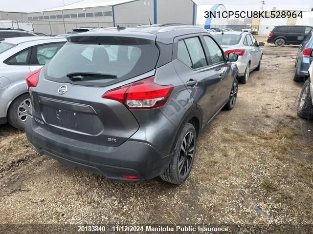 2019 Nissan Kicks Sr VIN: 3N1CP5CU8KL528964 Lot: 20183840