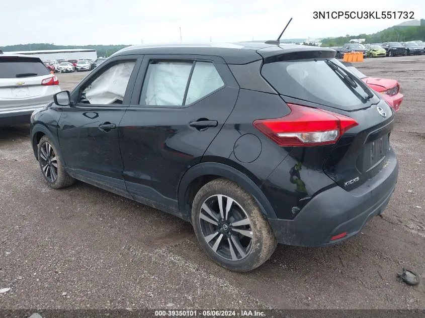 2019 Nissan Kicks Sv VIN: 3N1CP5CU3KL551732 Lot: 39350101