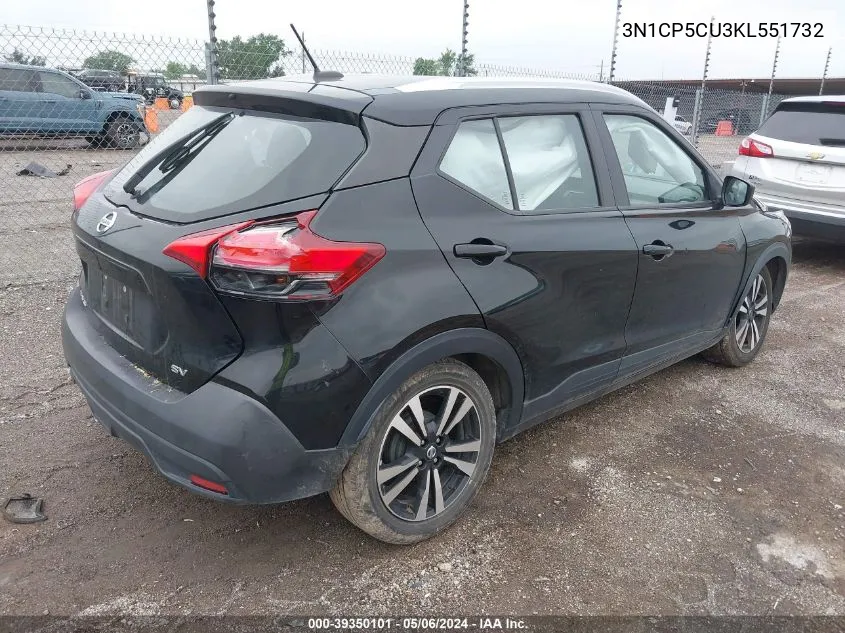 2019 Nissan Kicks Sv VIN: 3N1CP5CU3KL551732 Lot: 39350101