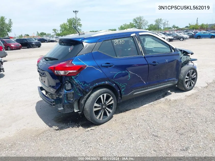 2019 Nissan Kicks Sr VIN: 3N1CP5CU5KL562019 Lot: 39538670