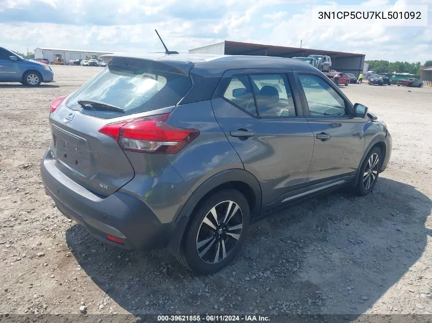 2019 Nissan Kicks Sr VIN: 3N1CP5CU7KL501092 Lot: 39621855