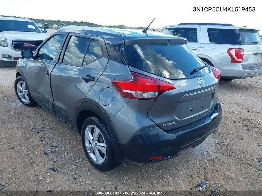 2019 Nissan Kicks S VIN: 3N1CP5CU4KL519453 Lot: 39681037