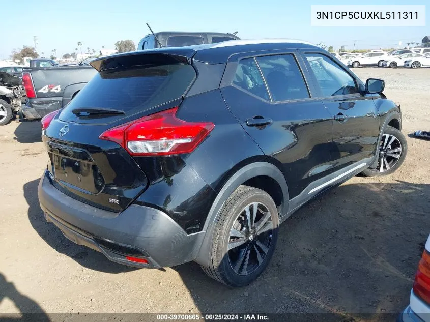 2019 Nissan Kicks Sr VIN: 3N1CP5CUXKL511311 Lot: 39700665