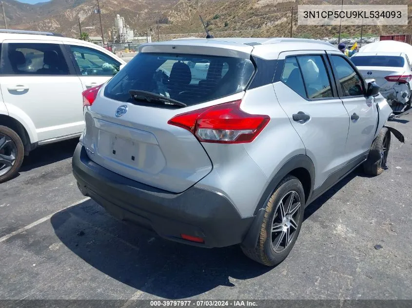 2019 Nissan Kicks S VIN: 3N1CP5CU9KL534093 Lot: 39797977