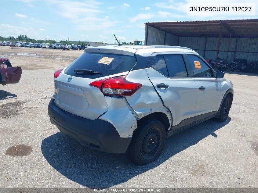 2019 Nissan Kicks S VIN: 3N1CP5CU7KL512027 Lot: 39811660