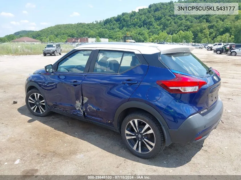 2019 Nissan Kicks Sr VIN: 3N1CP5CU5KL543177 Lot: 39848103