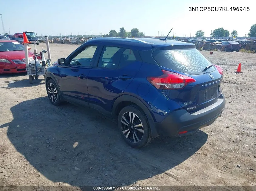 2019 Nissan Kicks Sv VIN: 3N1CP5CU7KL496945 Lot: 39960799