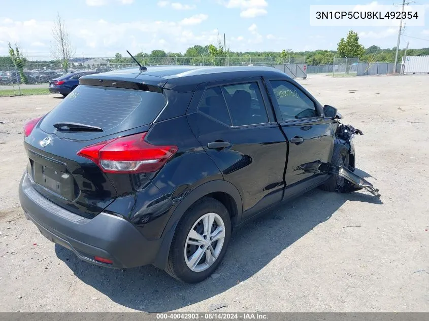 2019 Nissan Kicks S VIN: 3N1CP5CU8KL492354 Lot: 40042903