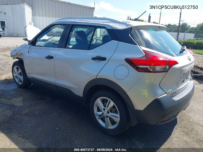 3N1CP5CU8KL512750 2019 Nissan Kicks S/Sr/Sv