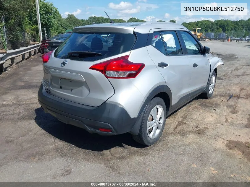 3N1CP5CU8KL512750 2019 Nissan Kicks S/Sr/Sv