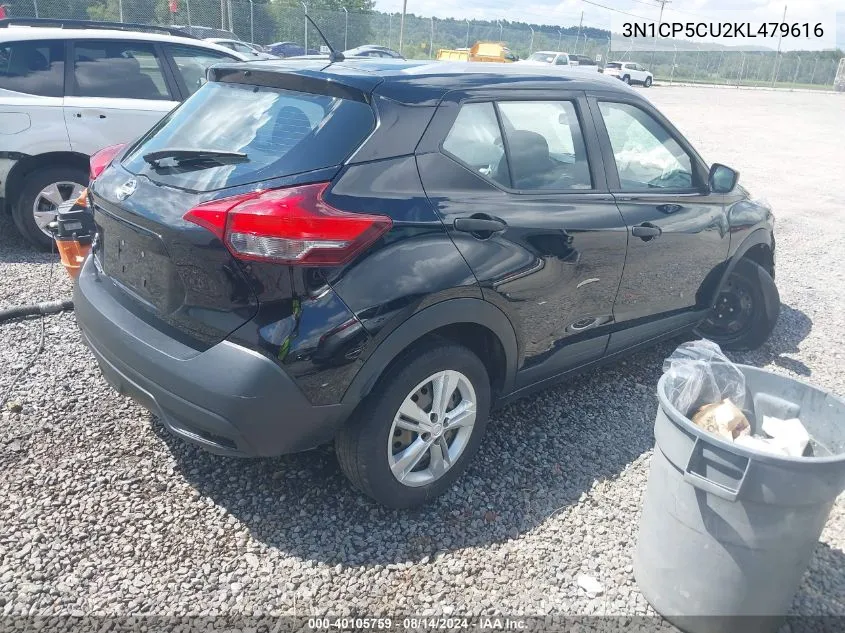 2019 Nissan Kicks S VIN: 3N1CP5CU2KL479616 Lot: 40105759