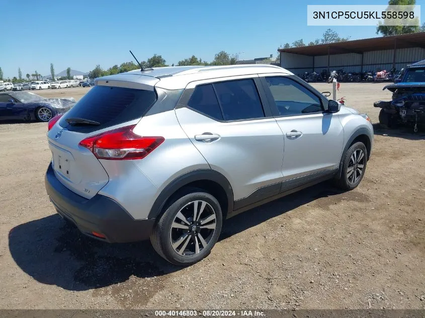 3N1CP5CU5KL558598 2019 Nissan Kicks Sv