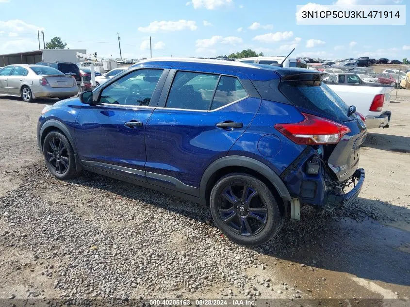 3N1CP5CU3KL471914 2019 Nissan Kicks Sv