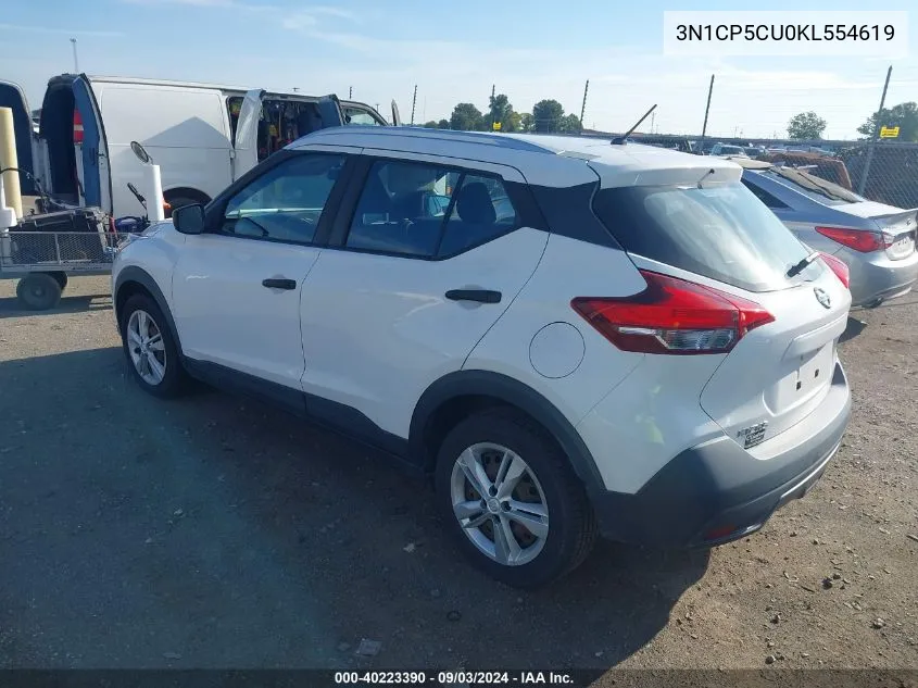 2019 Nissan Kicks S VIN: 3N1CP5CU0KL554619 Lot: 40223390