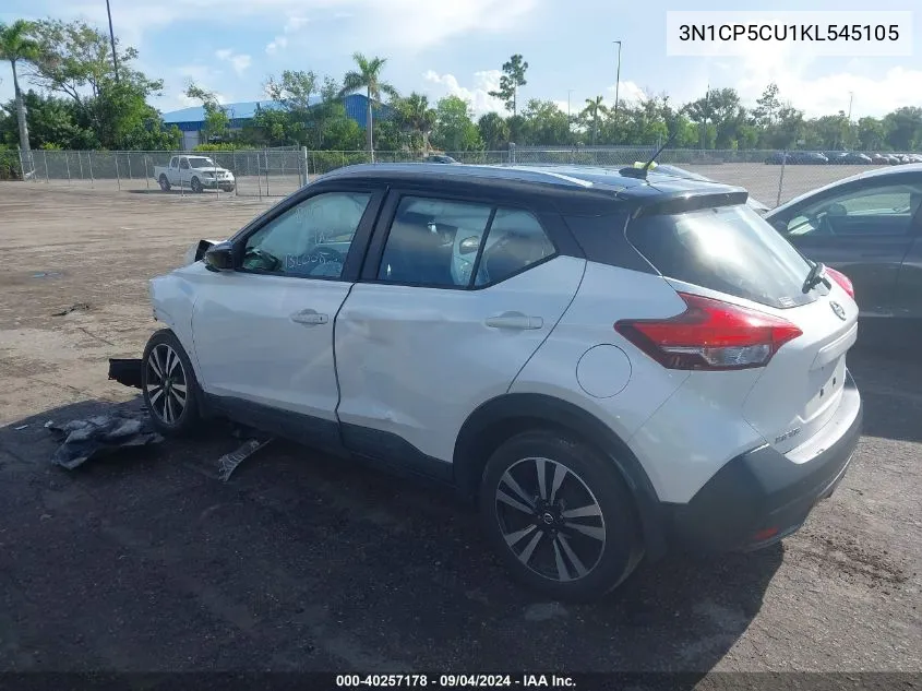 2019 Nissan Kicks S/Sr/Sv VIN: 3N1CP5CU1KL545105 Lot: 40257178