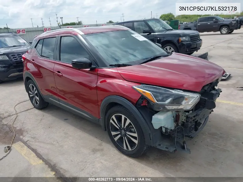 2019 Nissan Kicks Sr VIN: 3N1CP5CU7KL532178 Lot: 40262773