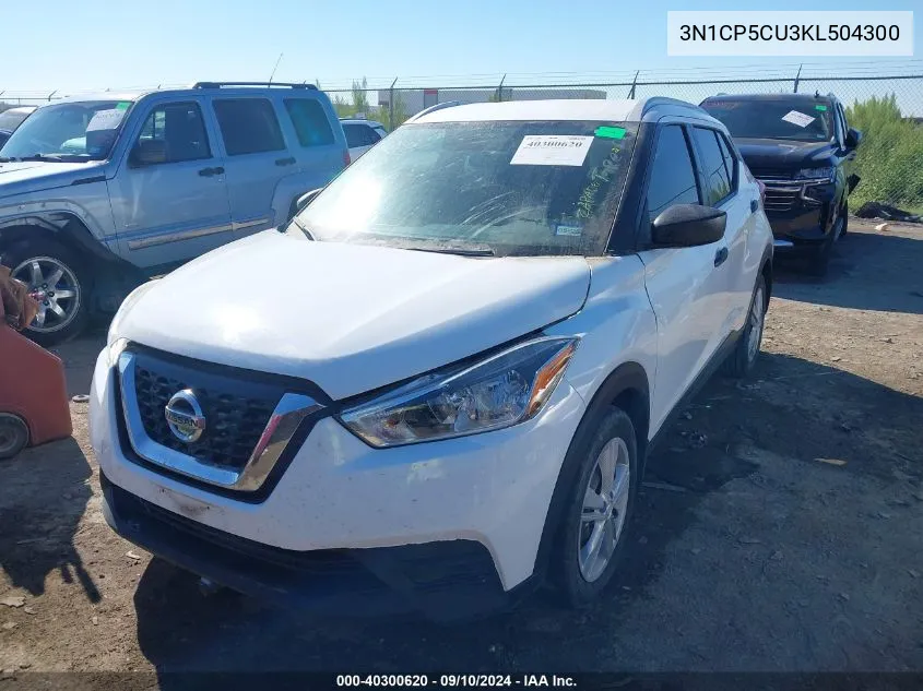 2019 Nissan Kicks S/Sr/Sv VIN: 3N1CP5CU3KL504300 Lot: 40300620