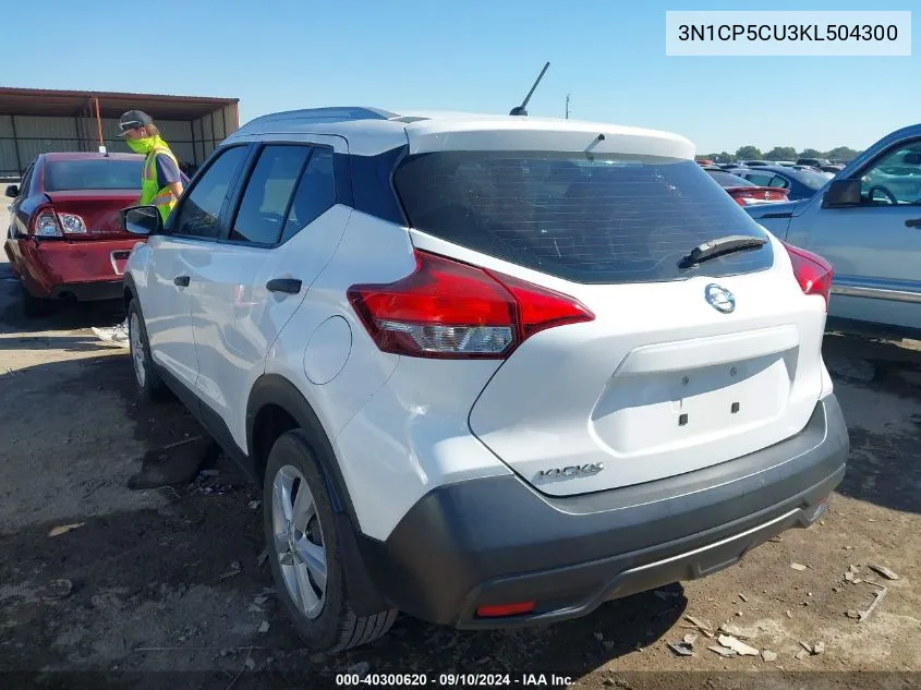 2019 Nissan Kicks S/Sr/Sv VIN: 3N1CP5CU3KL504300 Lot: 40300620