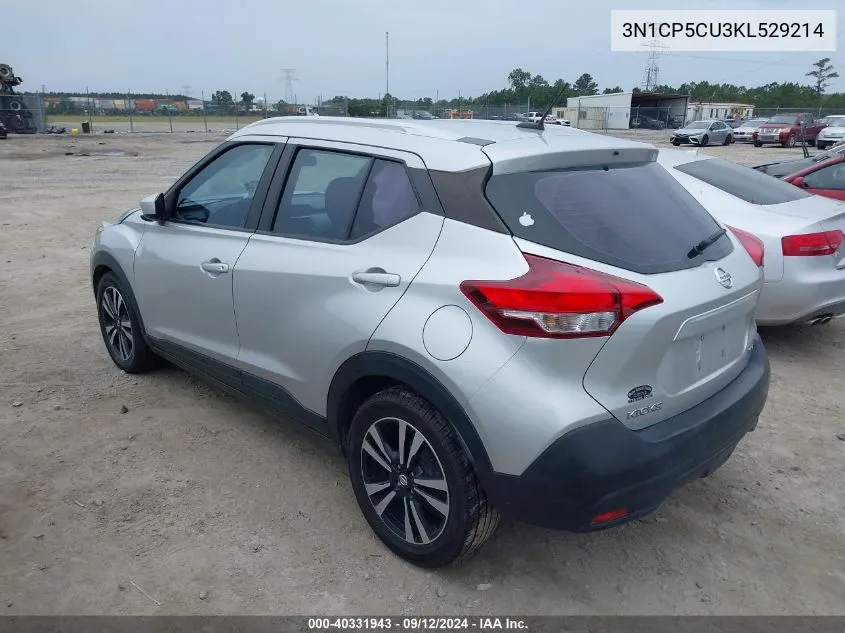 2019 Nissan Kicks Sv VIN: 3N1CP5CU3KL529214 Lot: 40331943