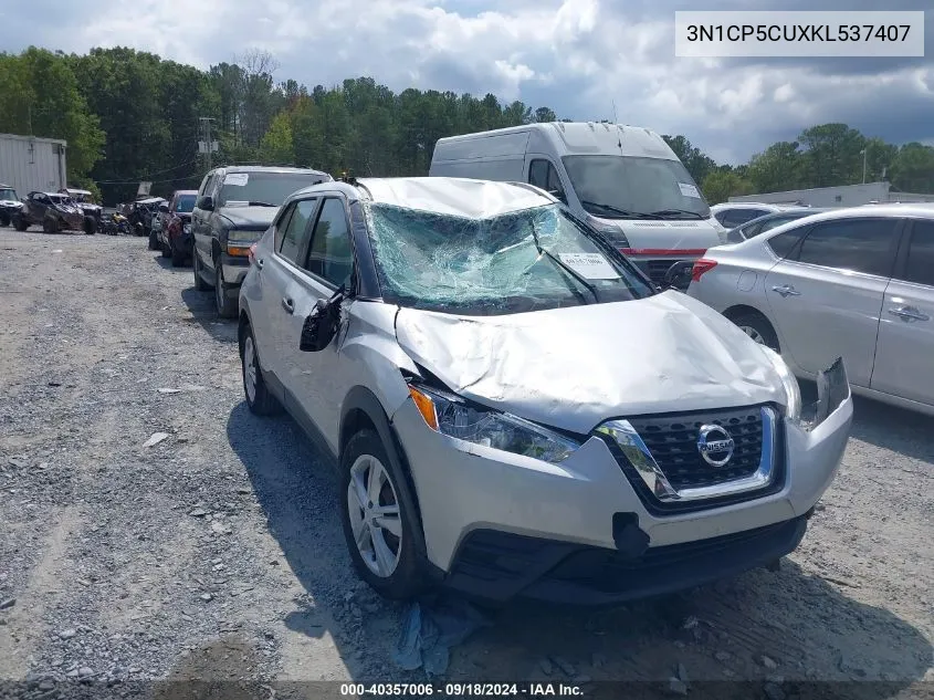 2019 Nissan Kicks S VIN: 3N1CP5CUXKL537407 Lot: 40357006