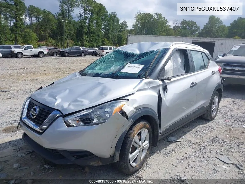 2019 Nissan Kicks S VIN: 3N1CP5CUXKL537407 Lot: 40357006